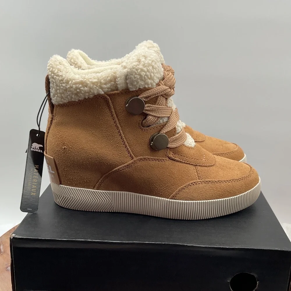 Sorel Kinetic Impact Caribou Boot Camel Brown Waterproof Suede NL5055-253 5.5